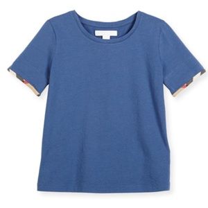 Burberry Tulisa Check Trim Tee Blue